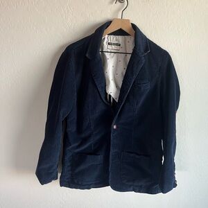 Vintage Womens Navy The Virgin Poets Society Corduroy Blazer Garçonne Classic